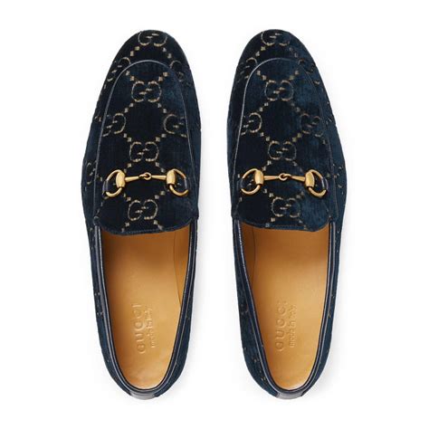 gucci blue velvet loafers|jordaan gg velvet loafers.